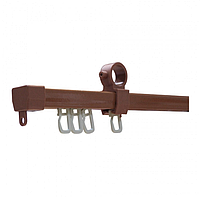 Рейка Махонь 1,20 метра для трубчастого карниза, U - шина, з гачками, металева, кріпиться на кронштейн