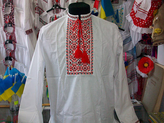 Вишиванка чоловіча "Коловорот" з сорочкової тканини, фото 2
