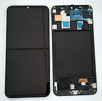 Дисплей (модуль) + сенсор з рамкою для Samsung Galaxy A30 A305F A305FN A305G A305GN A305YN (чорний колір, OLED)