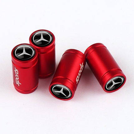 Ковпачки на ніпель з логотипом Mercedes Alitek Sports Red Мерседес, 4 шт, фото 2