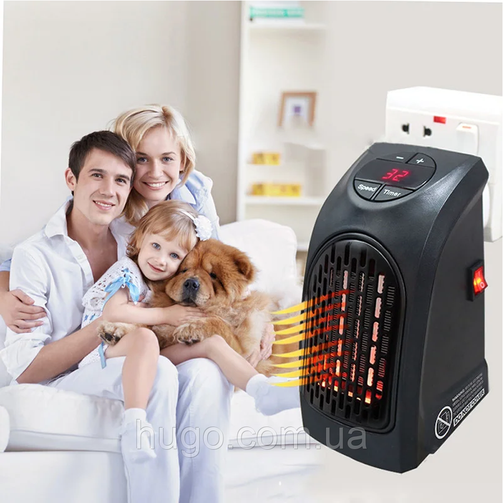 Электрический обогреватель 400 Вт HANDY HEATER, с таймером / Портативный тепловентилятор с 2 режимами работы - фото 2 - id-p1474165158