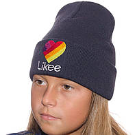 Стильная детская шапка лопата Likke с отворотом разные цвета Акал