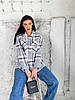 Р. 42-48 Жіноча кашемірова сорочка — пальто в карту оверсайз 42/44, Сірий, фото 7