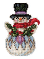 Набор для вышивания "Snowman with Holly // Снеговик с остролистом" Mill Hill JS202115