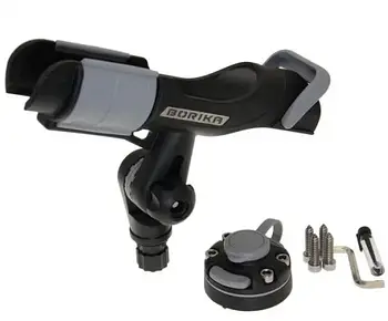 BORIKA FASTen Htb213 Тримач спінінга в комплекті з набором для монтажу на твердих поверхнях (чорний)