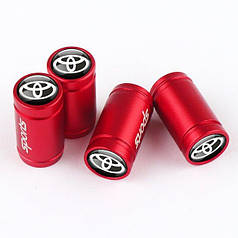Ковпачки на ніпель з логотипом Toyota Alitek Sports Red Тойота (4 шт.)