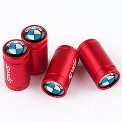 Ковпачки на ніпель захисні з лого BMW Alitek Sports Red БМВ (4 шт.)