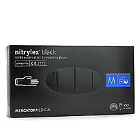 Рукавички нітрилові Mercator Medical nitrylex 100 шт, M Чорні