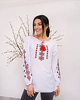 Стильна біла вишита блуза для дівчинки , ріст 140-170
