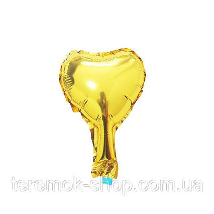 Фольгована куля серце золото, кулька повітряна з фольги для фотозони 12см Китай