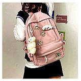 Модний рюкзак із іграшкою в корейському стилі. Шкільний портфель-сумка. Жіночий рюкзак. С230-1, фото 5