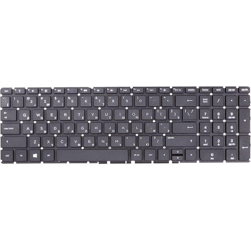 Клавіатура для ноутбука HP 250 G4, 255 G4, 256 G4 чорний, чорний кадр, фото 1