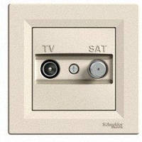 Розетка телевизионная + спутник конечная TV-SAT Schneider Electric Asfora Слоновая кость EPH3400123