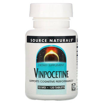 Вінпоцетин 10 мг Source Naturals Vinpocetine для покращення пам'яті уваги здоров'я мозку 120 таблеток