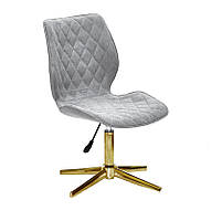 Стілець Toni GD — Modern Base світло-сірий SH — 3 шеніл на золотій хрестовині на стопах, фото 5