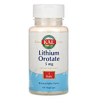 KAL, Оротат лития, 5 мг, Lithium Orotate, 60 вегетарианских капсул