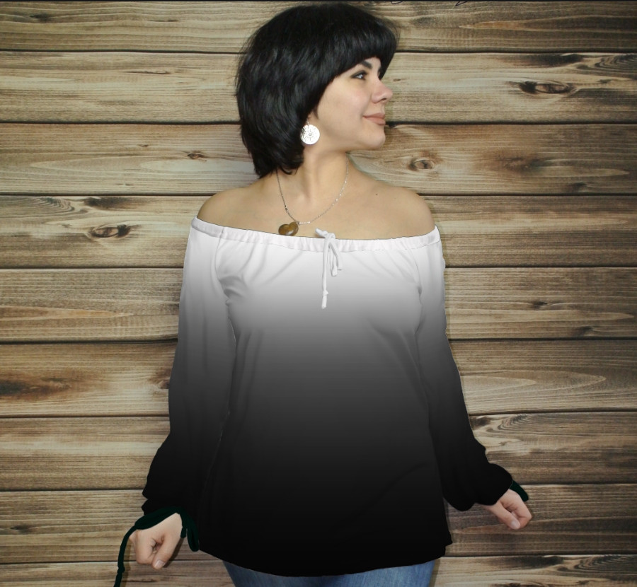 Блуза-туніка Carmen Ombre Колір таємниці ВСІ Розміри, фото 1