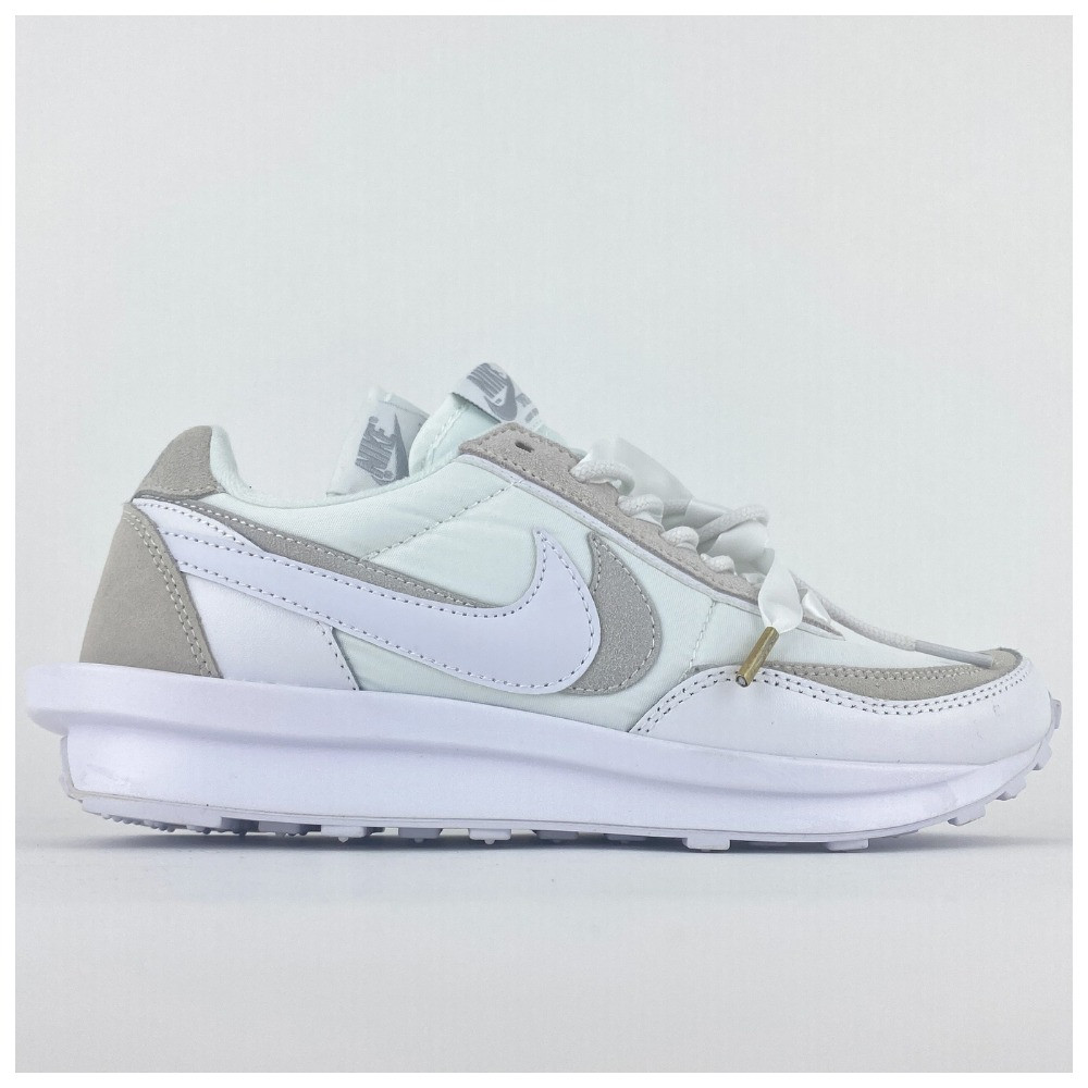 Жіночі кросівки Nike x Sacai VaporWaffle White Grey, білі кросівки найк сакаї вапор вафл, фото 1