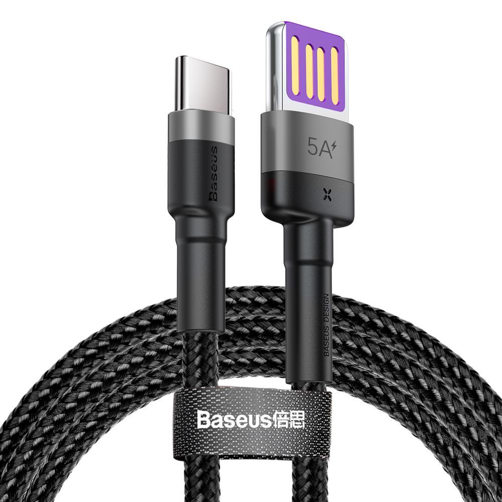 Кабель зарядний Baseus Cafule HW Quick Charging USB - USB Type-C 40W 1m Gray Black (CATKLF-PG1)