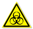 Предупреждающий знак «Осторожно. Биологическая опасность (инфекционные вещества)».