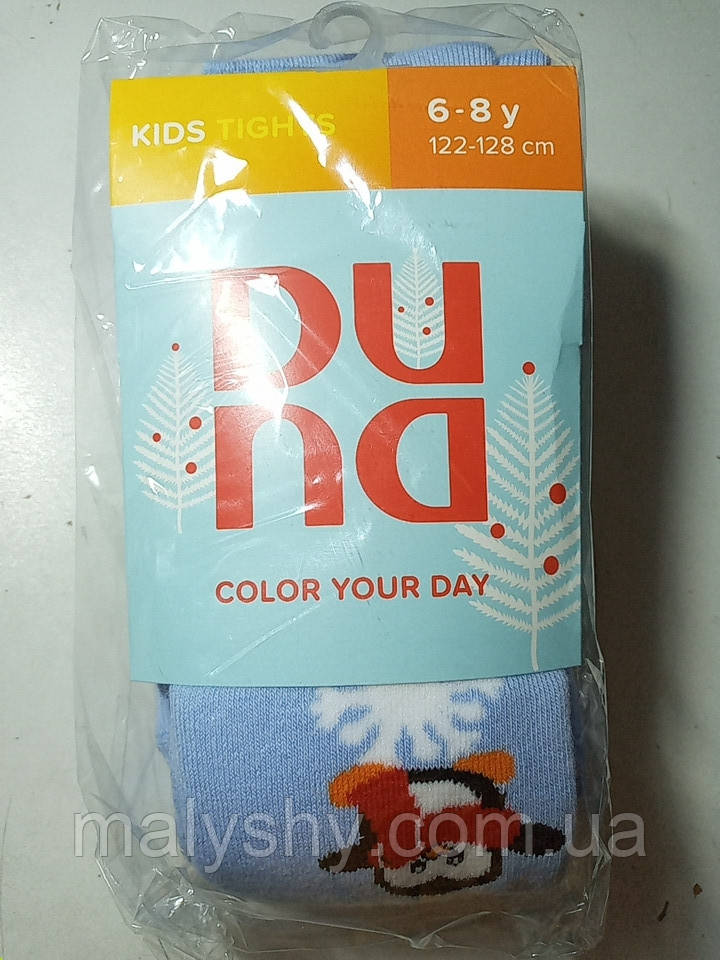 Колготки дитячі зимові махрові 122-128 ТМ "Дюна" / колготи Duna / 4462-2622-голубий