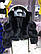 Розкішна шкіряна куртка-косуха з натуральним хутром фінської песця, фото 3