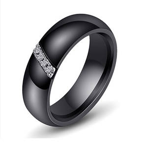 Колечко з чорної кераміки «Вірність» (р 19)