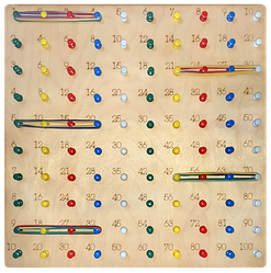 Геоборд або Планшет Математичний 30 х 30 см із Цифрами, — 100 пластикових стійок + 30 гумок AS-7150