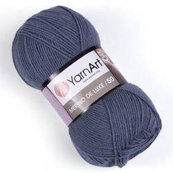 Пряжа для ручного в'язання Yarnart Merino De Luxe 50 ( меріно де люкс 50) зимова пряжа 3088 сірий