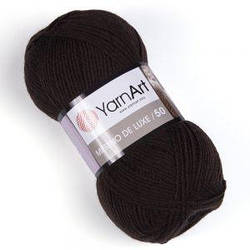 Пряжа для ручного в'язання Yarnart Merino De Luxe 50(меріно де люкс 50) нитки зимова пряжа 116 шоколад