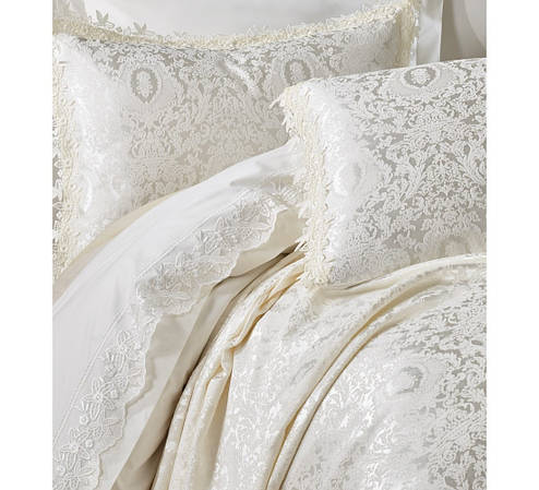 Постільний набір З Покривалом Cotton Box CHI CHI ELEGANCE KREM двоспальний — євро, 250x260, фото 3