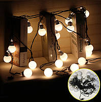 Гірлянда ретро лампочки 20 led 7м білий холодний світлодіодна лофт лампи едісона матовий, чорний провід
