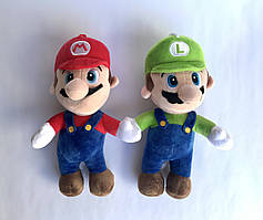 М'яка іграшка Супер Маріо (Super Mario), Луїджі з Маріо. 27 см