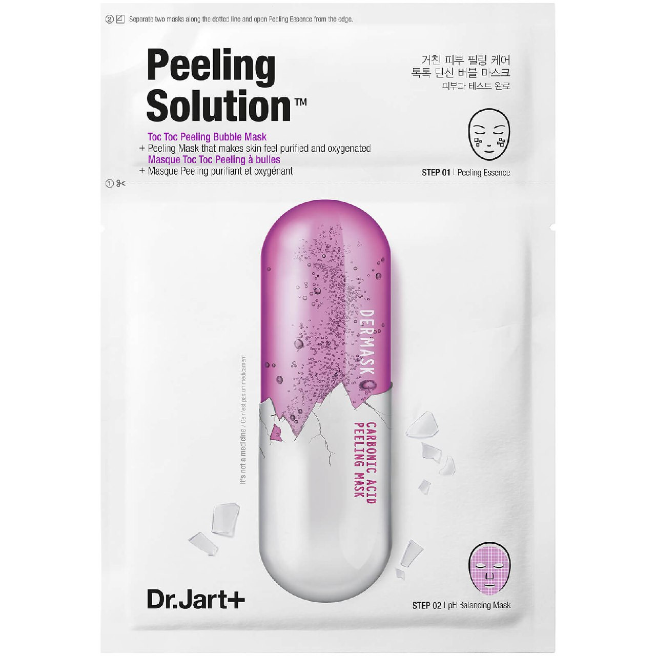 Тканинна 2-х рівнева пілінг-маска Dr. Jart+ Dermask Ultra Jet Peeling Solution 27g - 1шт