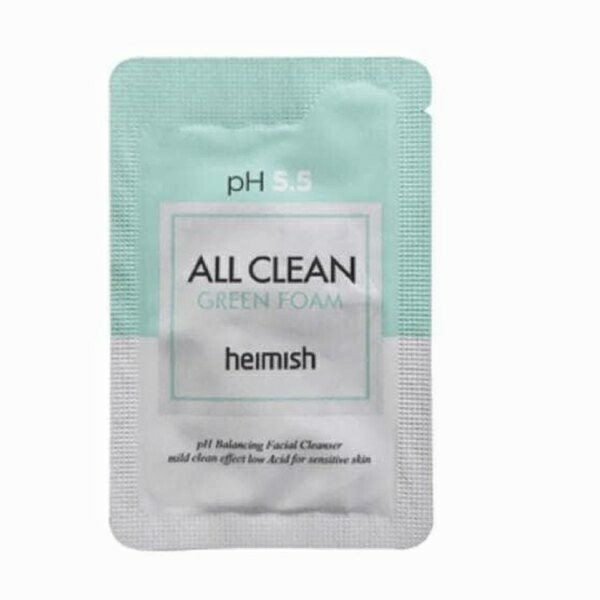 Пробник пінки для вмивання HEIMISH All Clean Green Foam pH 5.5 2ml
