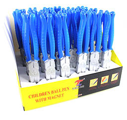 Ручка дитяча кулькова Leader Плоскогубці з магнітом синя паста 0,7мм арт.003071