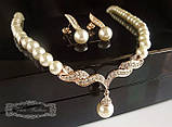 Комплект украшений женский серьги и ожерелье с жемчугом код 535, фото 3