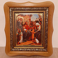 Ікона Благословення дітей, лик 15х18 см, в світлому дерев'яному кіоті