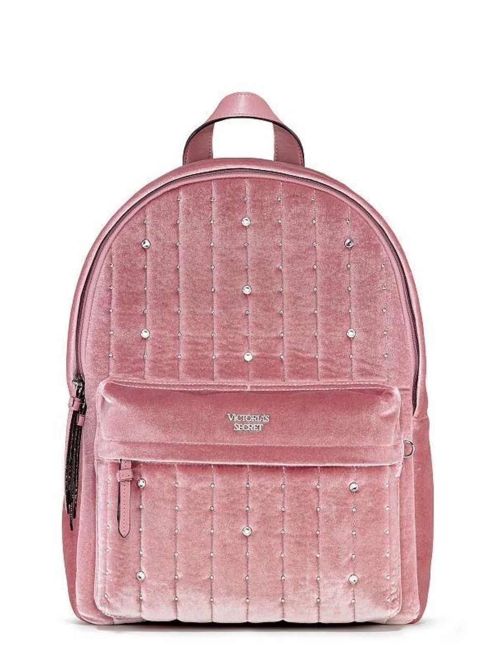 Victoria's Secret Рюкзак Великий Оксамитовий Velvet Stud City Backpack, Рожевий