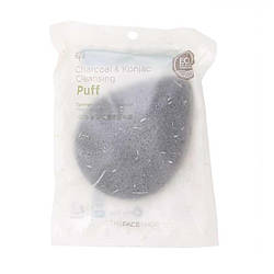 Губка-спонж конняку The Face Shop Charcoal & Konjac Cleansing Puff