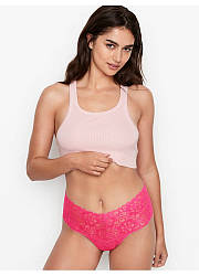 Мереживні Трусики Тонг Victoria's Secret Thong Panty р. XS, Фуксія