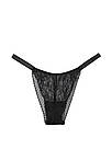 Трусики зі стразами Victoria's Secret Shine Strap Lace Brazilian Panty, Чорні Мереживні M, фото 3