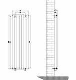 Вертикальний дизайнерський радіатор опалення ARTTIDESIGN Livorno 7/1600/476/50 чорний матовий, фото 3