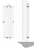 Вертикальний дизайнерський радіатор опалення ARTTIDESIGN Livorno II 5/1600/340/50 сірий матовий, фото 3