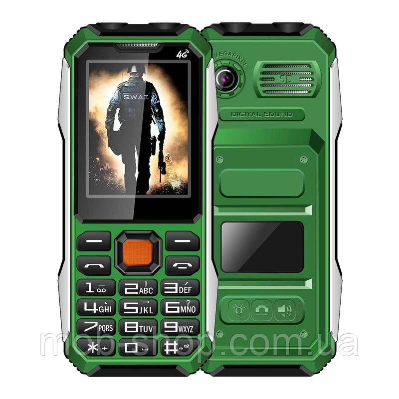 Кнопковий мобільний телефон H-Mobile A6 green 2 сім потужна батарея 6800 мАч гарний екран, фото 1