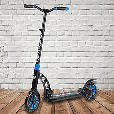 Двоколісний Самокат для хлопчика Синій (2 амортизатори, колеса 20 см, складаний, до 100 кг) Best Scooter 44073, фото 2