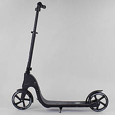 Двоколісний Самокат, для підлітка, Чорний (від 8 років, кермо на 360°, колеса 20см, до 100кг) Best Scooter 72378, фото 3