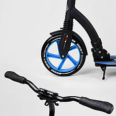 Двоколісний Самокат для хлопчика, Синій (PU колеса 23/20 см, 1 амортизатор, до 100 кг) Best Scooter 54664, фото 2