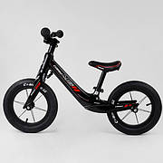 Велобіг дитячий від 2 років, з надувними колесами 12 дюймів, Чорний, магнієвий рама, Corso 36267