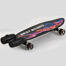 Скейтборд з димом і музикою, Чорний, USB-зарядка, акумулятор, PU колеса зі світлом, Best Board S-00501, фото 2